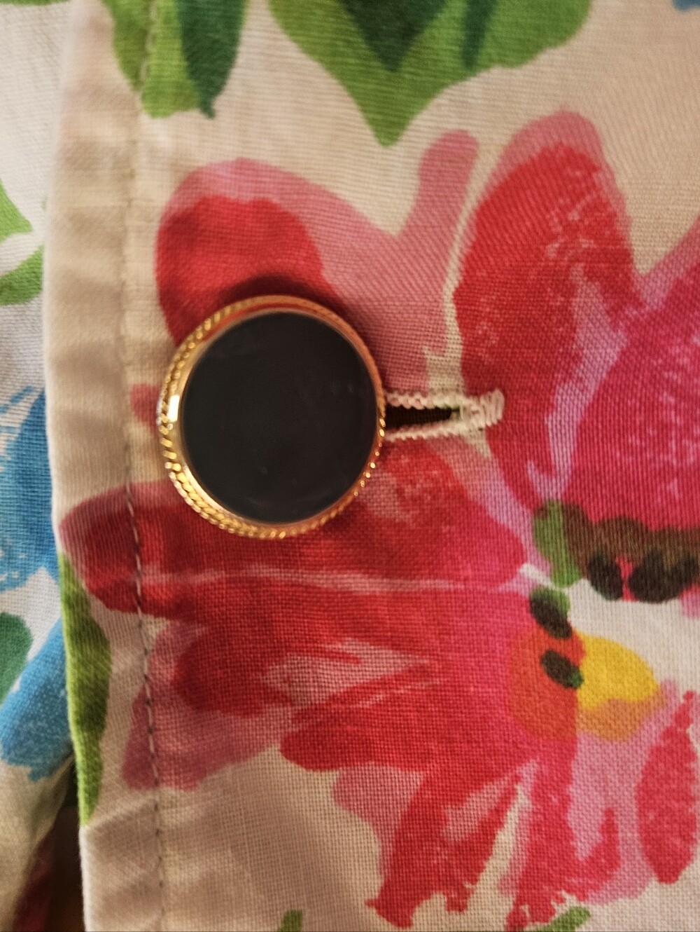 Bright Floral Button-Front Dress in Pink, Yellow & Blue - Picture 3 of 5
